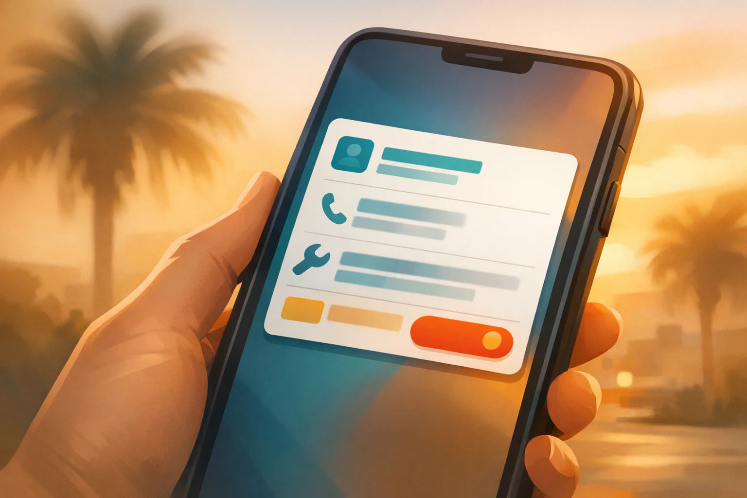 Phone screen showing structured lead notification with caller details